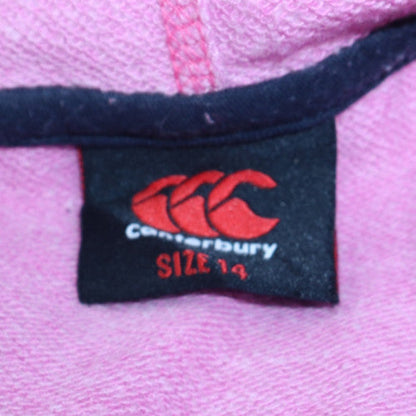Womens UK Size 14 Canterbury Pink Pullover Hoodie