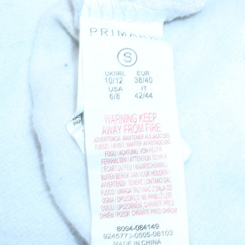 Womens UK Size 10/12 Primark White Pullover Sweatshirt