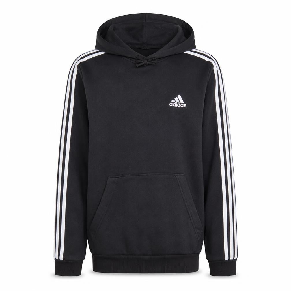 Front view of Adidas Men's Black Pullover Hoodie M Sports Fleece Sweatshirt