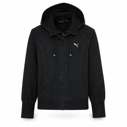 Puma Men's Black Hooded Bomber Jacket Size M Cotton Blend