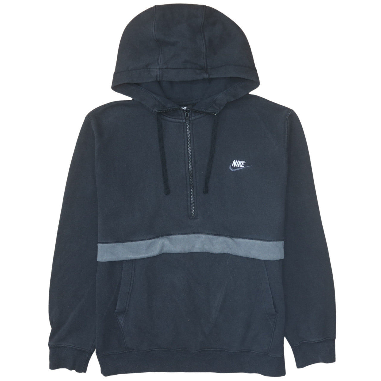 Mens UK Size L Nike Black 1/2 Zip Hoodie