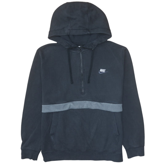 Mens UK Size L Nike Black 1/2 Zip Hoodie