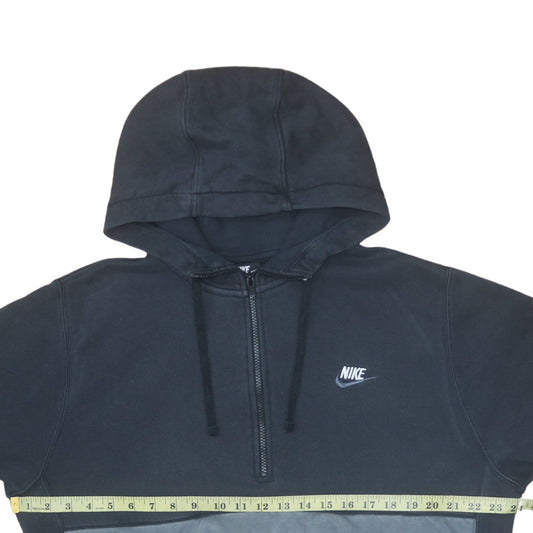 Mens UK Size L Nike Black 1/2 Zip Hoodie