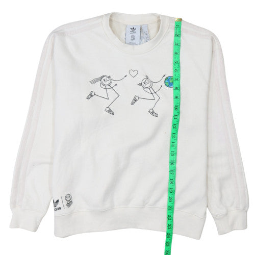 Womens UK Size 8 Adidas White Pullover Sweatshirt