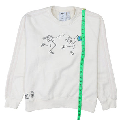 Womens UK Size 8 Adidas White Pullover Sweatshirt