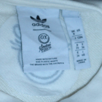 Womens UK Size 8 Adidas White Pullover Sweatshirt