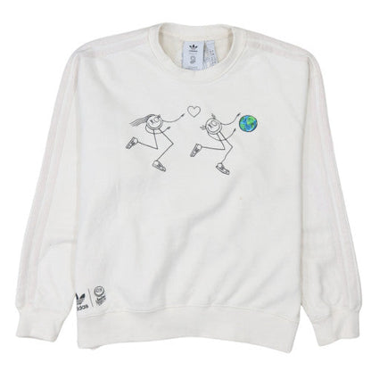 Womens UK Size 8 Adidas White Pullover Sweatshirt