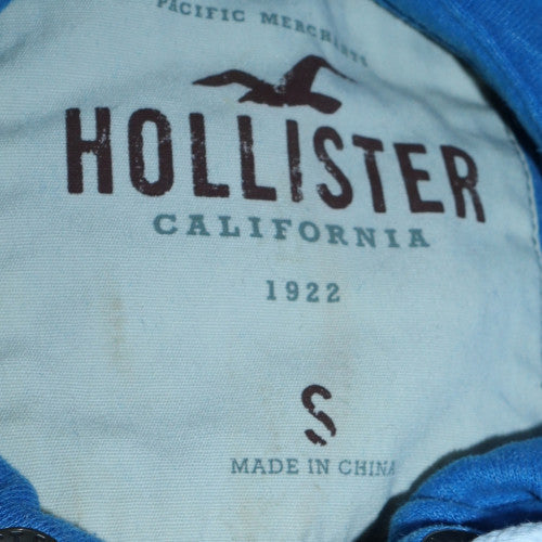 Mens UK Size S Hollister Blue Full Zip Hoodie
