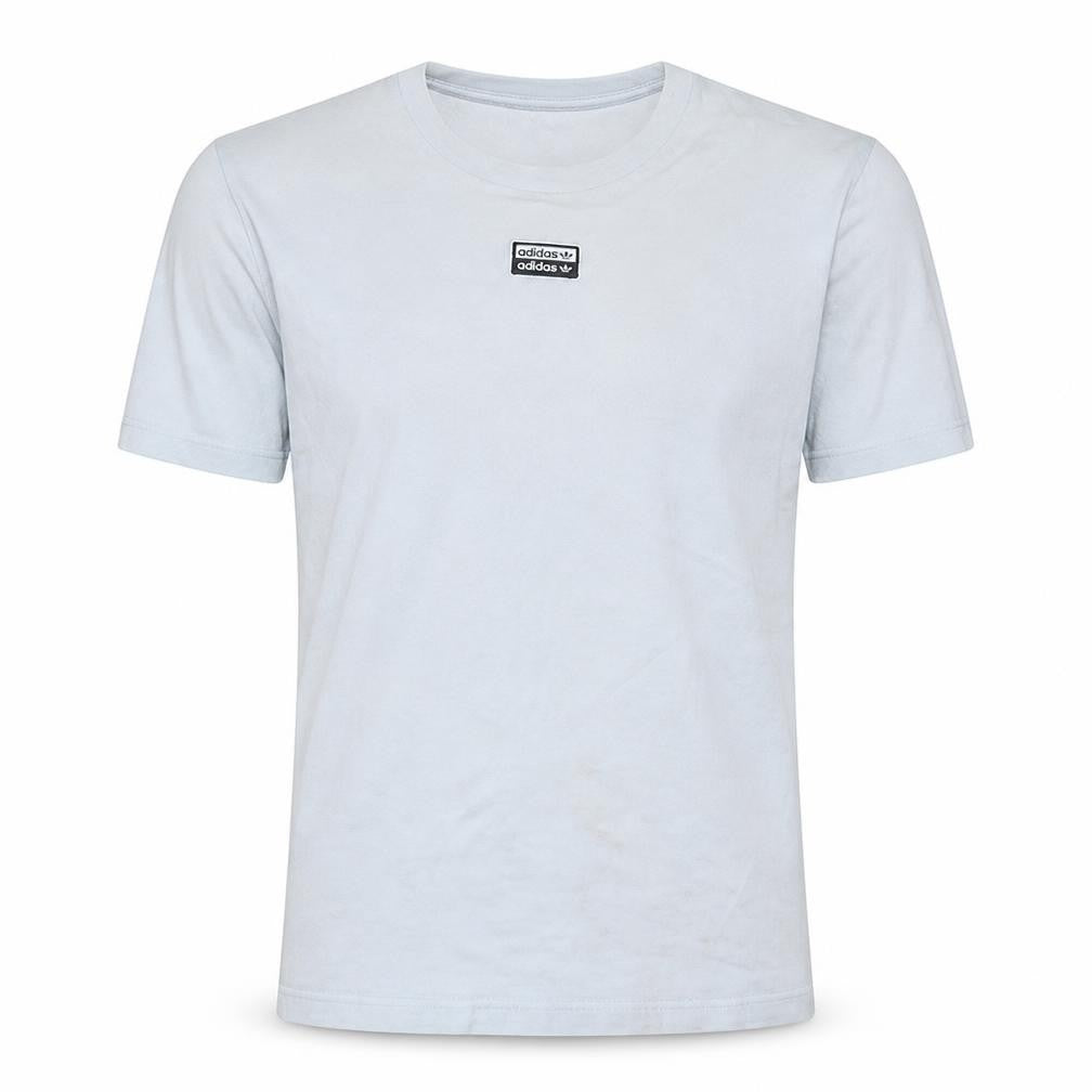 Front view of Adidas Men's White Cotton Short Sleeve Crew Neck Sports T-Shirt M