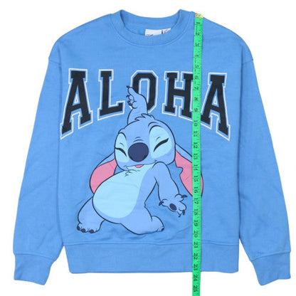 Womens UK Size 2XS Disney Blue Pullover Sweatshirt