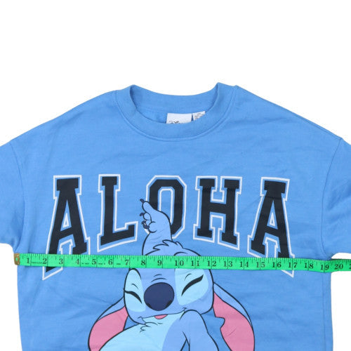 Womens UK Size 2XS Disney Blue Pullover Sweatshirt