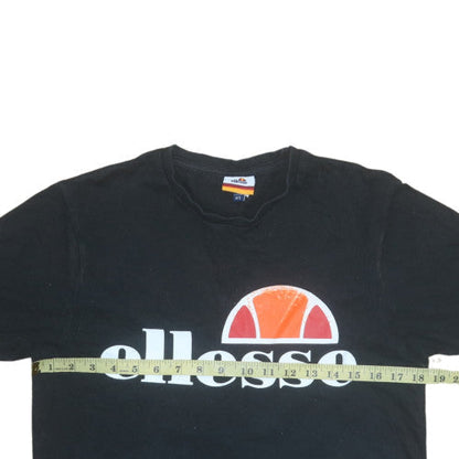 Ellesse Men's Black Crew Neck Short Sleeve Logo T-Shirt UK S