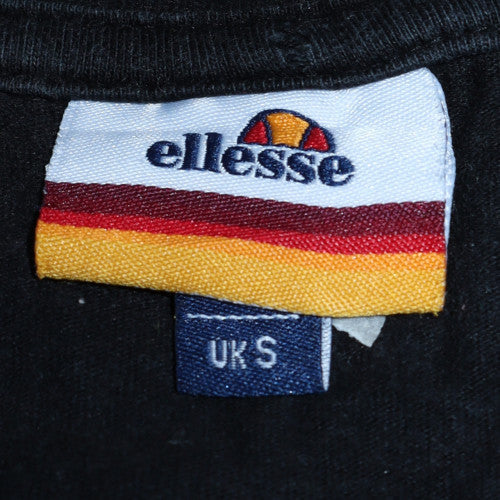 Ellesse Men's Black Crew Neck Short Sleeve Logo T-Shirt UK S