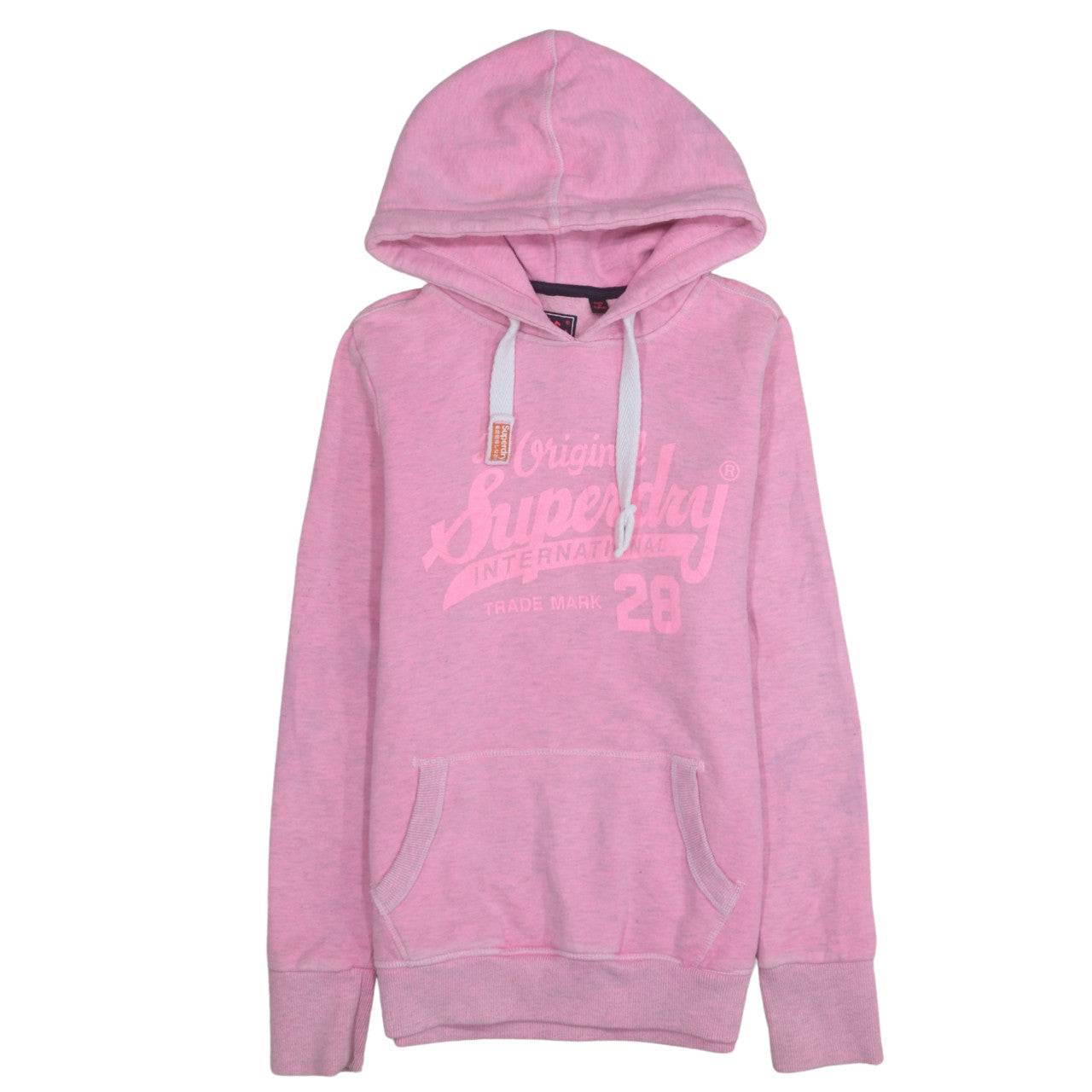 Womens UK Size S Superdry Pink Pullover Hoodie