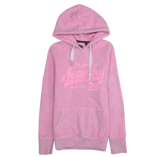 Womens UK Size S Superdry Pink Pullover Hoodie