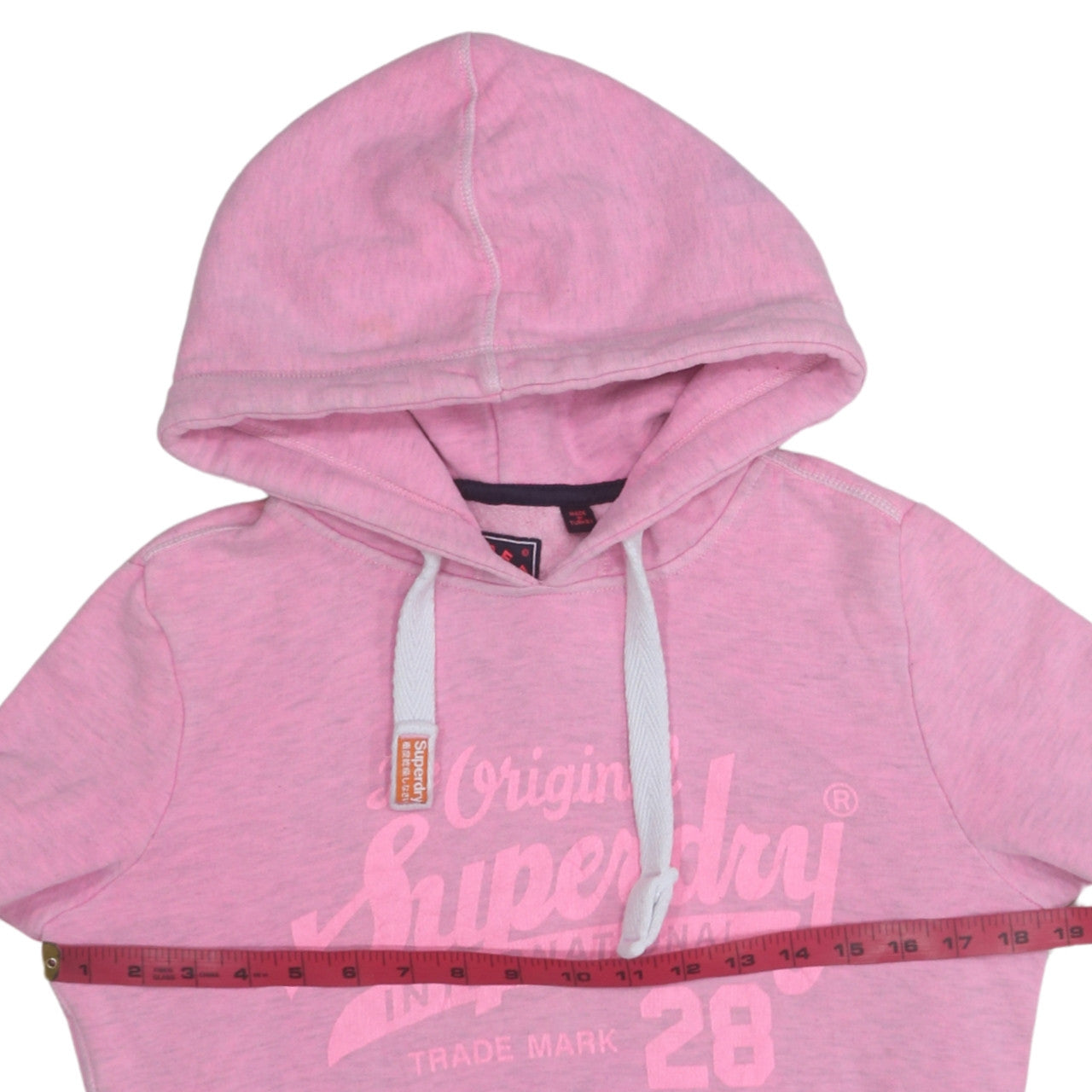 Womens UK Size S Superdry Pink Pullover Hoodie