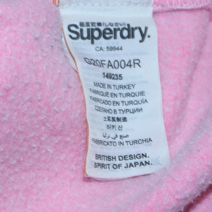 Womens UK Size S Superdry Pink Pullover Hoodie