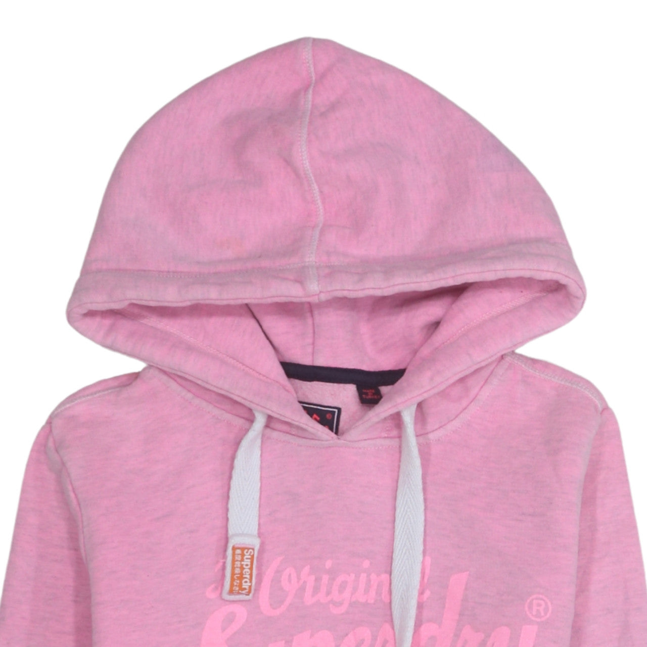 Womens UK Size S Superdry Pink Pullover Hoodie