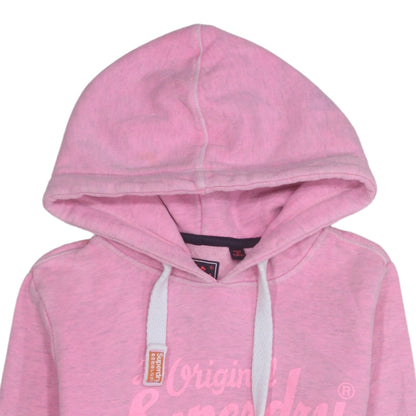 Womens UK Size S Superdry Pink Pullover Hoodie