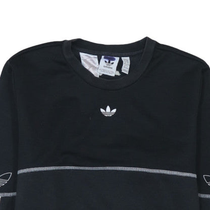 Adidas Boys Black Crew Neck Pullover Sweatshirt 13-14 Years Classic Style