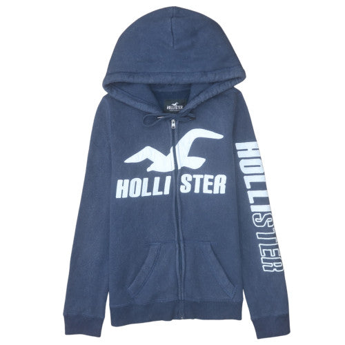 Mens UK Size M Hollister Blue Full Zip Hoodie