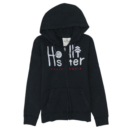 Mens UK Size S Hollister Black Full Zip Hoodie