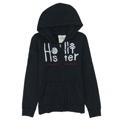 Mens UK Size S Hollister Black Full Zip Hoodie