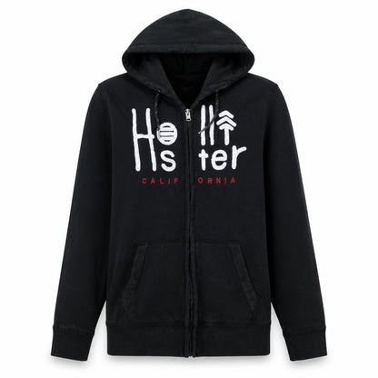 Mens UK Size S Hollister Black Full Zip Hoodie