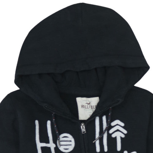 Mens UK Size S Hollister Black Full Zip Hoodie