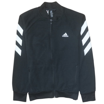 Adidas Boys Black Track Jacket 12-13 Years Full Zip Sports Top
