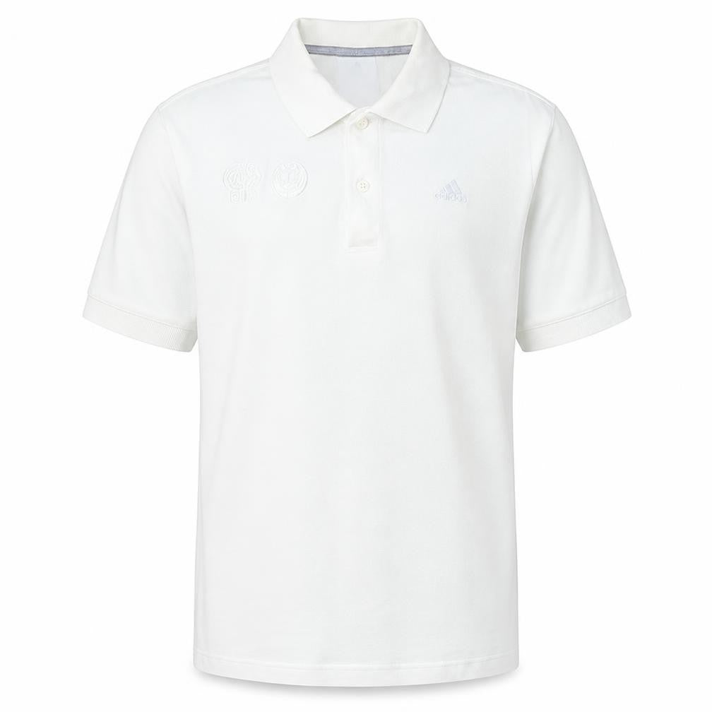 Front view of Adidas Men's White S Polo Shirt FIFA Embroidered Logo Sportswear