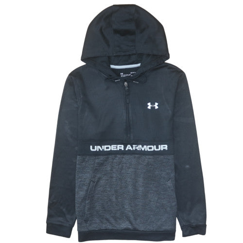 Mens UK Size L Under Armour Black 1/2 Zip Hoodie