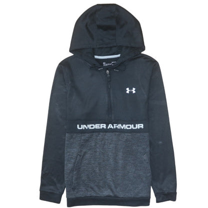Mens UK Size L Under Armour Black 1/2 Zip Hoodie