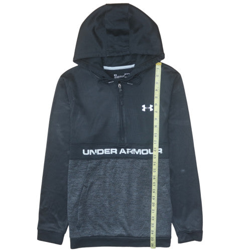 Mens UK Size L Under Armour Black 1/2 Zip Hoodie