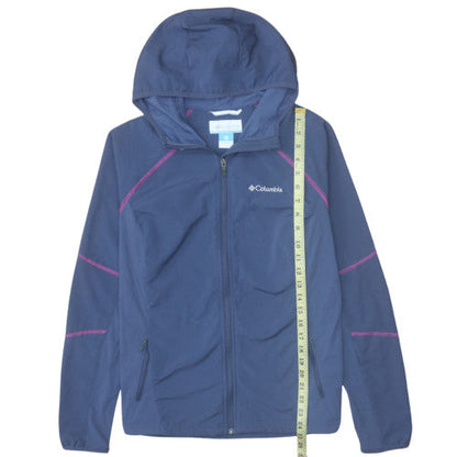 Columbia Womens Navy Hooded Full Zip Lightweight Jacket Size L