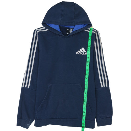 Mens UK Size L Adidas Blue Pullover Hoodie