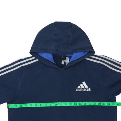 Mens UK Size L Adidas Blue Pullover Hoodie