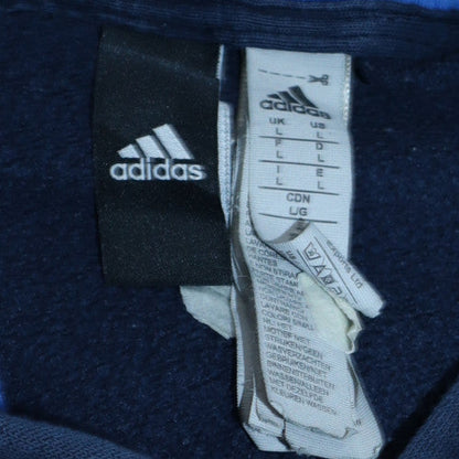 Mens UK Size L Adidas Blue Pullover Hoodie