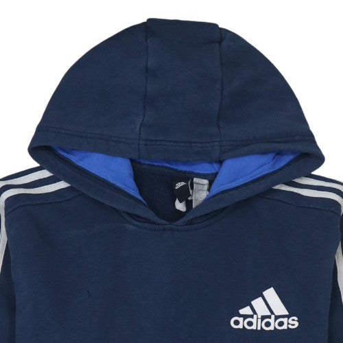 Mens UK Size L Adidas Blue Pullover Hoodie