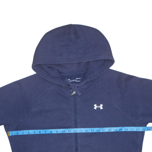 Mens UK Size M Under Armour Blue Full Zip Hoodie