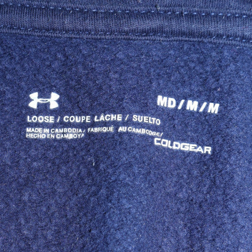Mens UK Size M Under Armour Blue Full Zip Hoodie