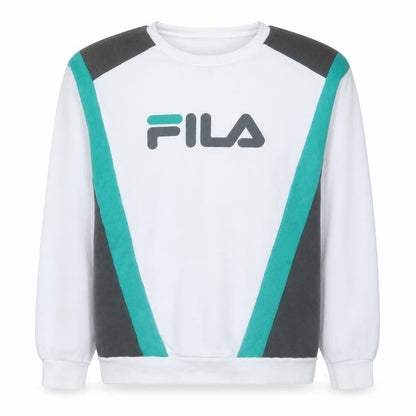 Fila Mens White XL Pullover Sweatshirt Retro Sportswear