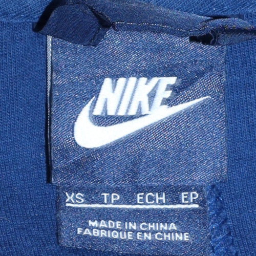 Mens UK Size XS Nike Blue Full Zip Hoodie