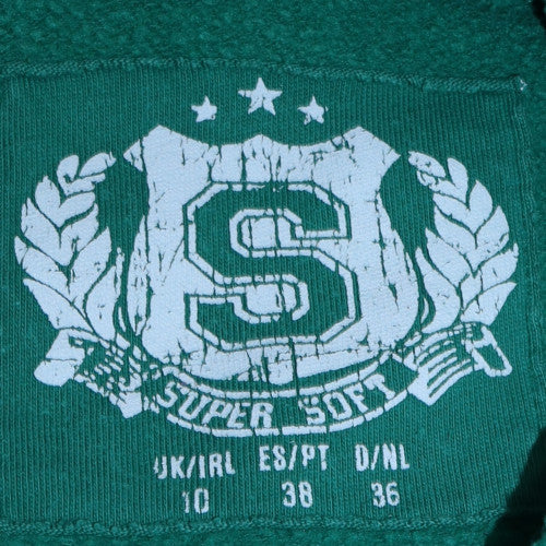 Womens UK Size 10 Denim Co Green Pullover Hoodie