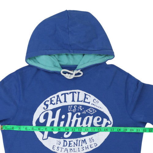 Mens UK Size M Tommy Hilfiger Blue Pullover Hoodie