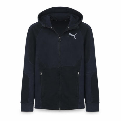 Front view of Puma Men's Black XS Full Zip Sports Hoodie Fleece