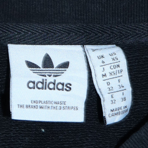 Womens UK Size XS adidas Black Pullover Sweatshirt