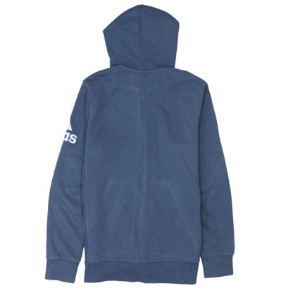 Adidas Boys Blue Full Zip Hoodie 13-14 Years Regular Fit Sportswear