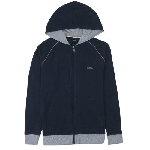 Mens UK Size S BOSS Blue Full Zip Hoodie