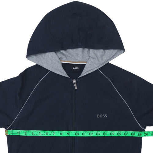 Mens UK Size S BOSS Blue Full Zip Hoodie